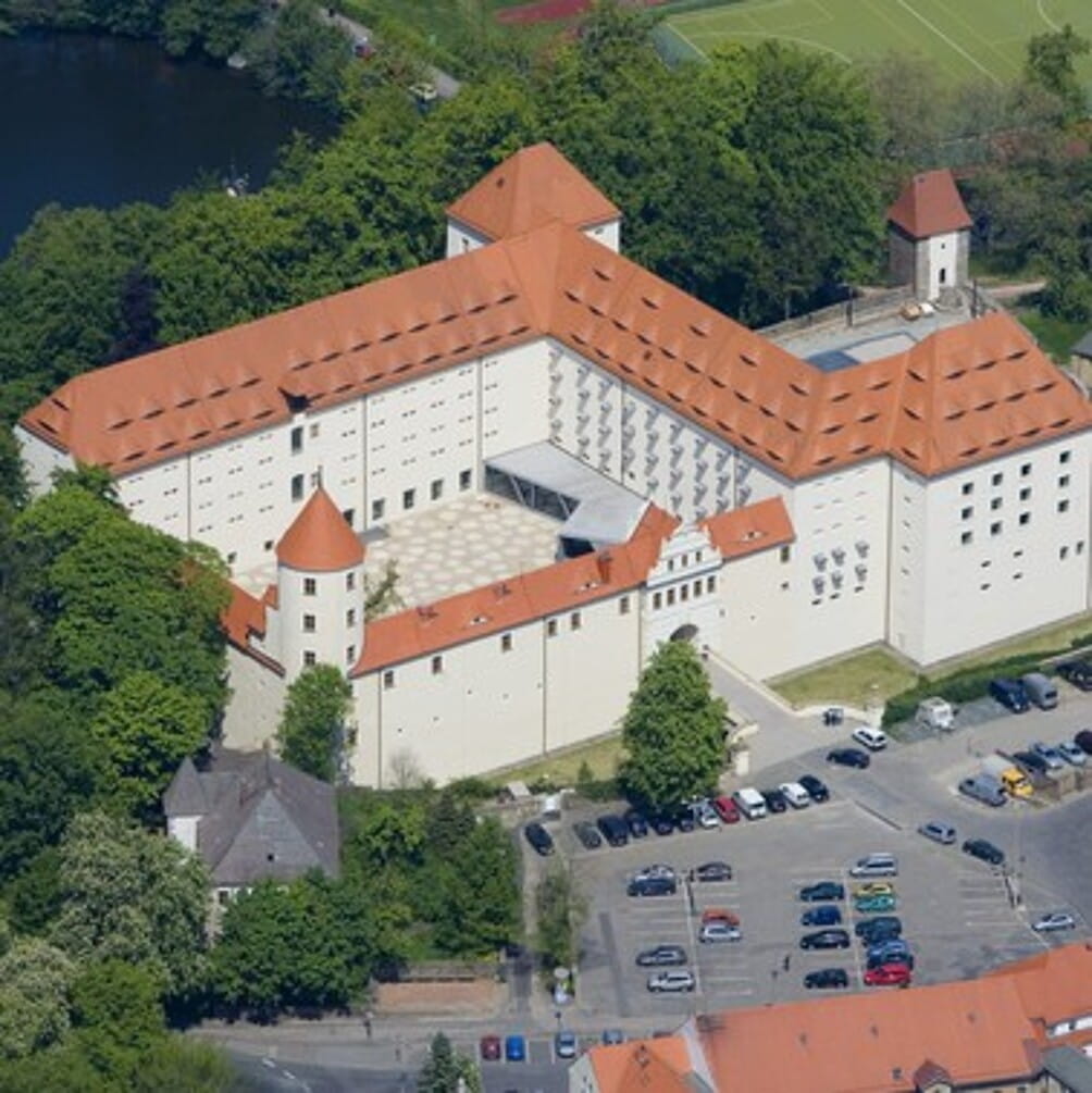 Luftbild von Schloss Freudenstein (Quelle: terra mineralia, Foto: D. Müller)