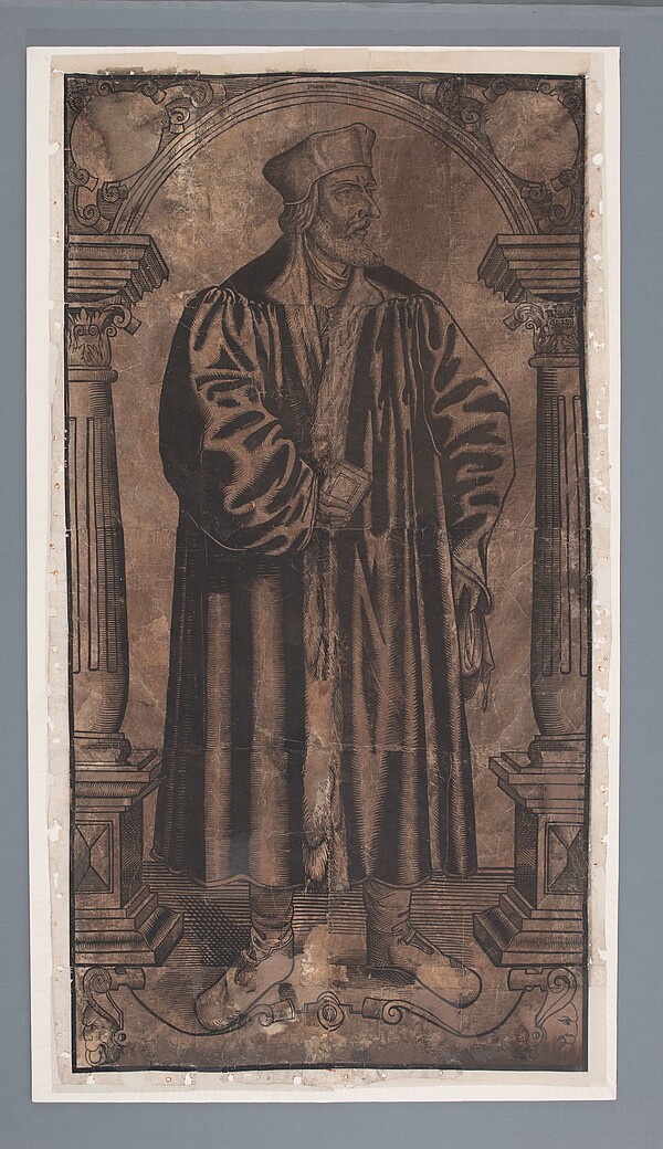 Restauriert: der Holzschnitt mit dem Porträt von Jan Hus. Foto: Staatliche Akademie der Bildenden Künste Stuttgart