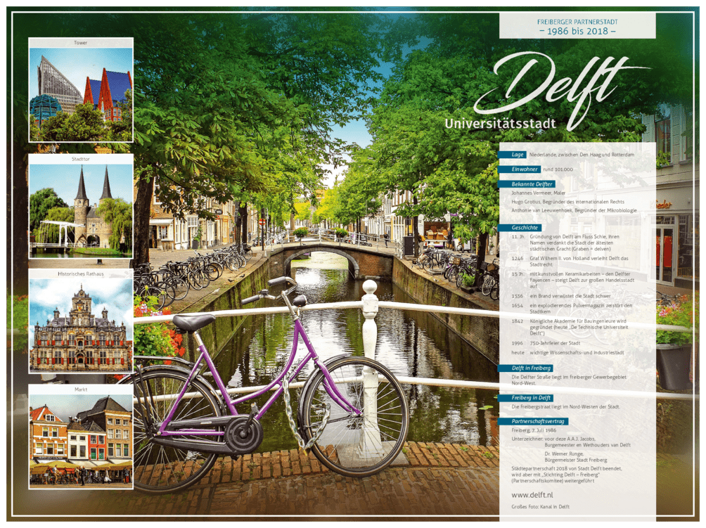 Infotafel Partnerstadt Delft